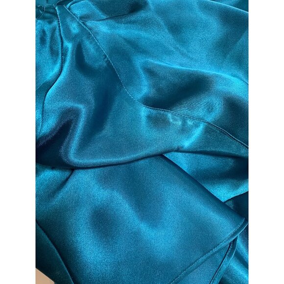 Susan Lucci Womens Medium Teal Sleeveless Blouse With Bow - Picture 6 of 6